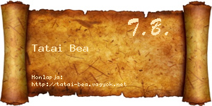 Tatai Bea névjegykártya